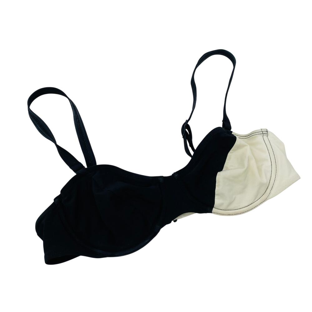 flagpole electra black white bikini top